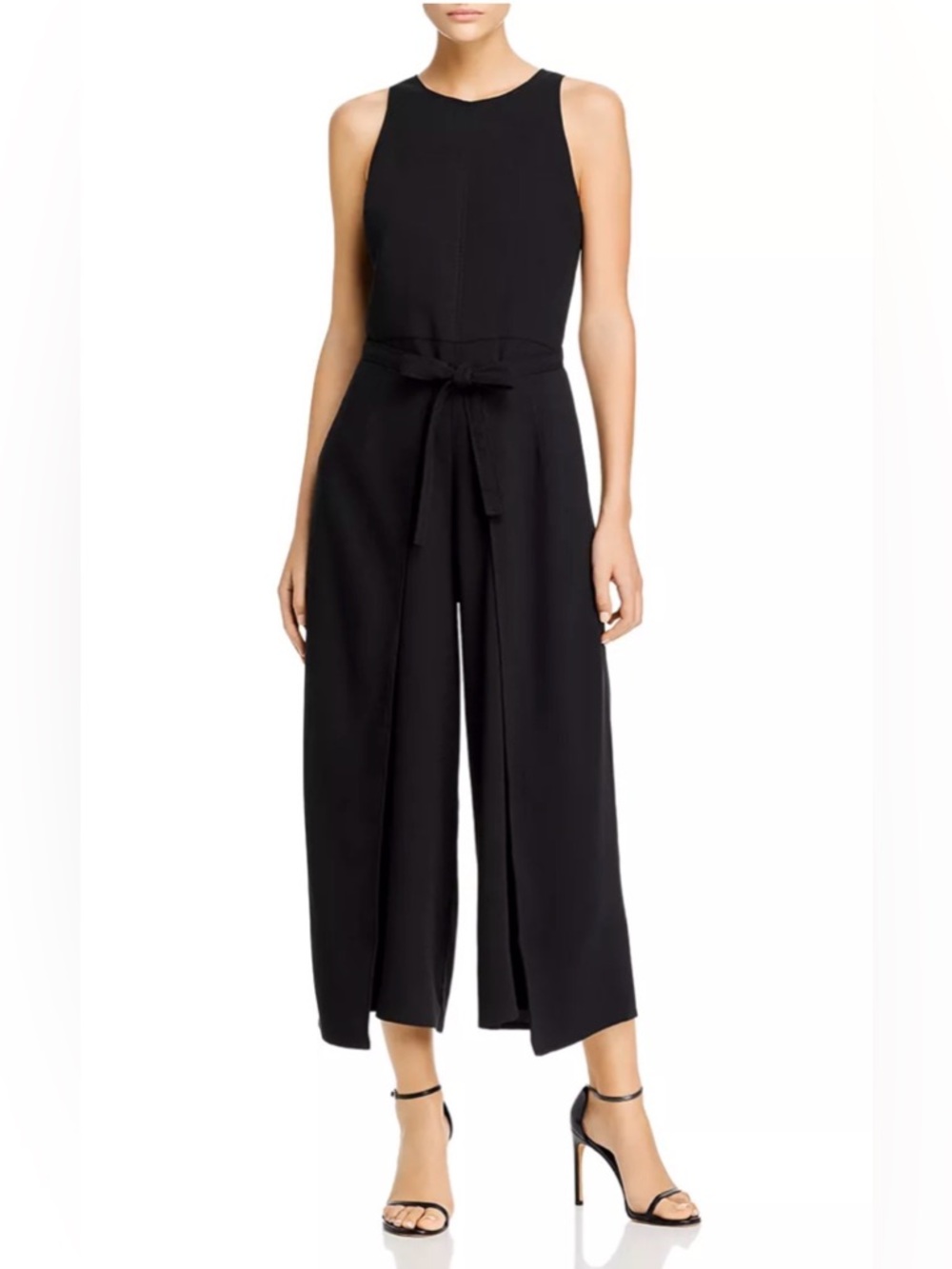 Joie Mairead Sleeveless Black Wide-Leg Jumpsuit Waist Tie Size 6 NWT